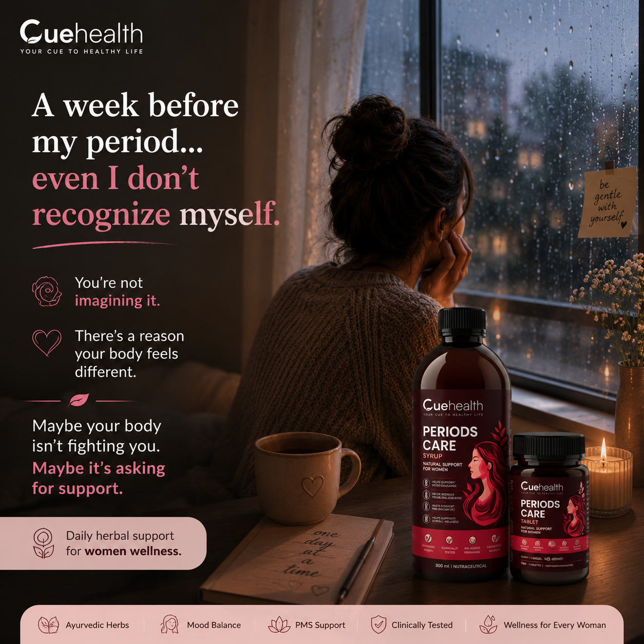 Cuehealth Women's Daily Comfort Ayurvedic Kit - Traditional Tablet & Herbal Syrup Blend