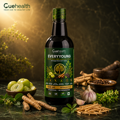 Cuehealth EverYoung Brand Ayurvedic Herbal Liquid - 20+ Traditional Herbs (500ml)