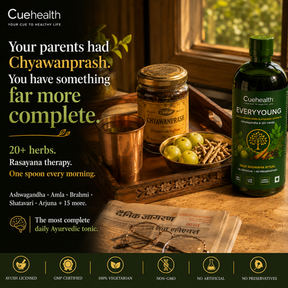 Cuehealth EverYoung Brand Ayurvedic Herbal Liquid - 20+ Traditional Herbs (500ml)