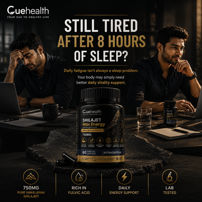 Cuehealth Pure Himalayan Shilajit Extract - 750mg | 60% Fulvic Acid (60 Vegetarian Capsules)