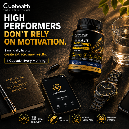 Cuehealth Pure Himalayan Shilajit Extract - 750mg | 60% Fulvic Acid (60 Vegetarian Capsules)