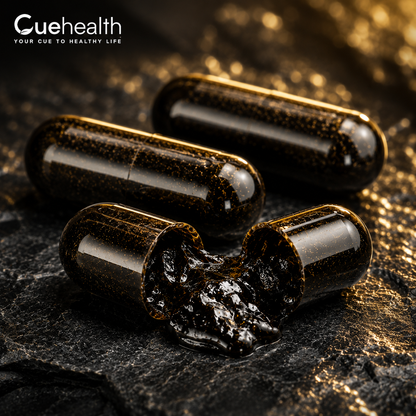 Cuehealth Pure Himalayan Shilajit Extract - 750mg | 60% Fulvic Acid (60 Vegetarian Capsules)