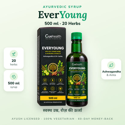Cuehealth EverYoung Ayurvedic Syrup 500ml - hero