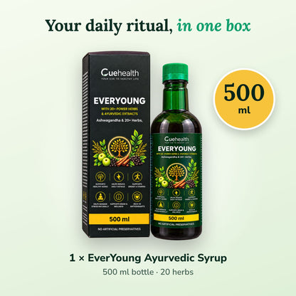 Cuehealth EverYoung Ayurvedic Syrup 500ml - pack
