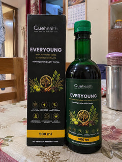 Cuehealth EverYoung bottle and box shared by Pallavi Nair