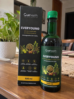 Cuehealth EverYoung bottle and box shared by Monika Verma